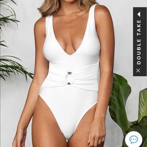 White ring plunging one piece